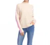 Karen Kane Colorblock Mock Neck Sweater In Sand Pink In Neutral