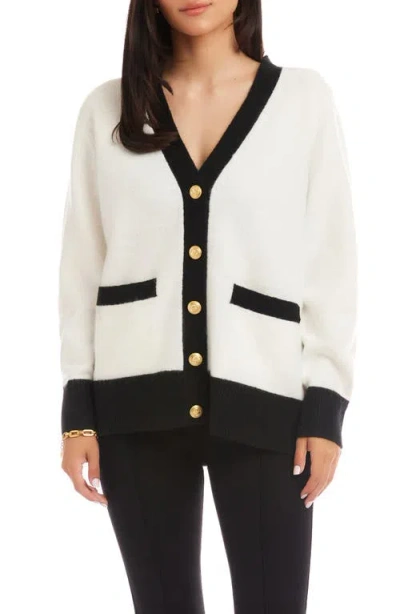 Karen Kane Colorblock Trim Cardigan In Multi