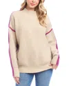 Karen Kane Colorblocked Mock Neck Sweater In Neutral