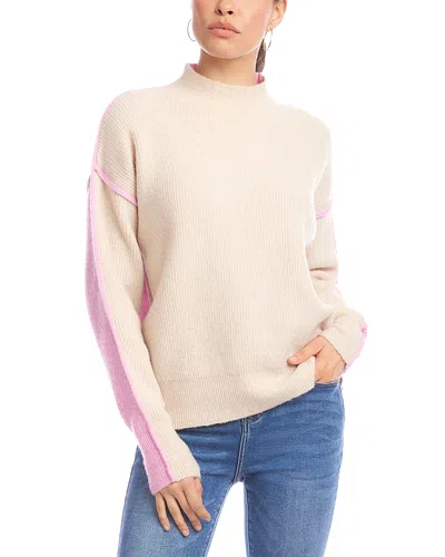 Karen Kane Colorblocked Mock Neck Sweater In Neutral