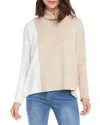 Karen Kane Colorblock Turtleneck Top In Oatmeal In Oat