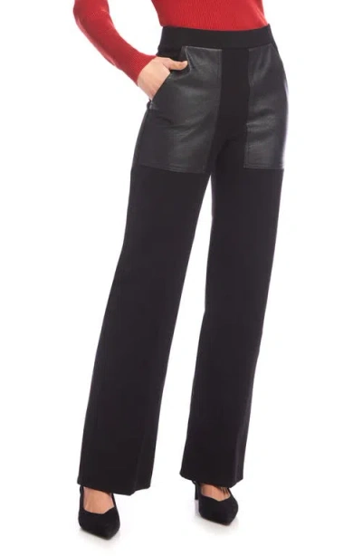 Karen Kane Contrast Pocket Straight Leg Pants In Black