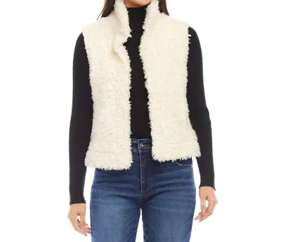 Karen Kane Cordelia Faux Shearling Vest In Cream In Neutral