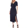 Karen Kane Costa Palmas Womens Solid Rayon Midi Dress In Navy