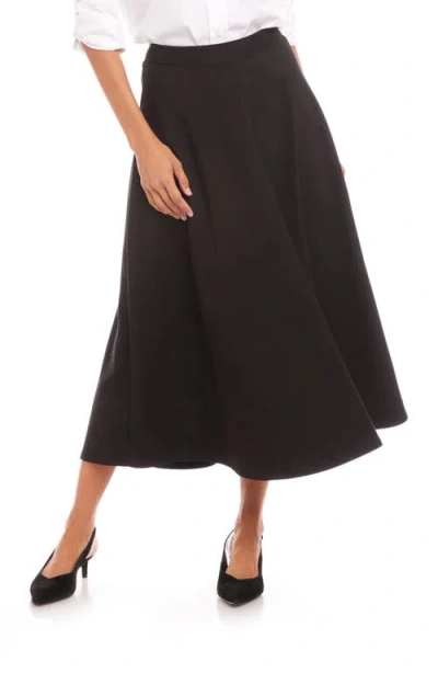 Karen Kane Cotton Blend Midi A-line Skirt In Black