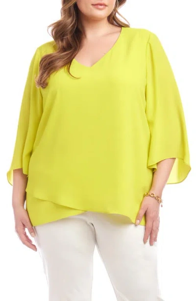 KAREN KANE KAREN KANE CREPE ASYMMETRIC HEM TOP