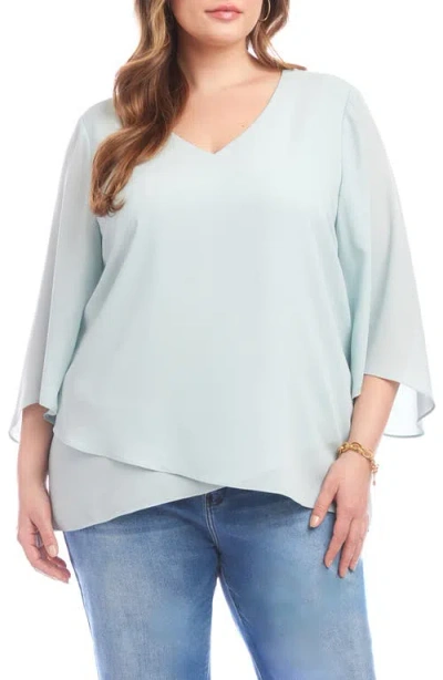 KAREN KANE KAREN KANE CREPE ASYMMETRIC HEM TOP