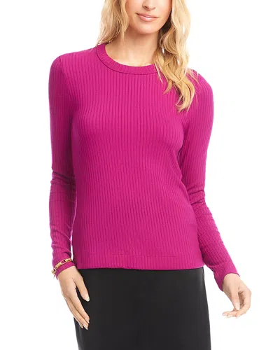 Karen Kane Crewneck Long Sleeve Top In Multi