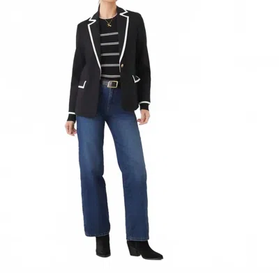 Karen Kane Cristiana Contrast Ponte Knit Blazer In Black