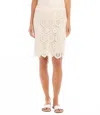Karen Kane Cotton Lace Midi Skirt In Multi