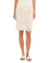 Karen Kane Cotton Lace Midi Skirt In Natural