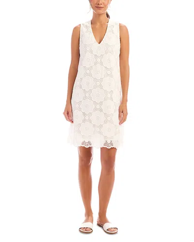 Karen Kane Crochet Sleeveless Mini Dress In Off White