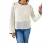 Karen Kane Crochet Sweater In Natural In White