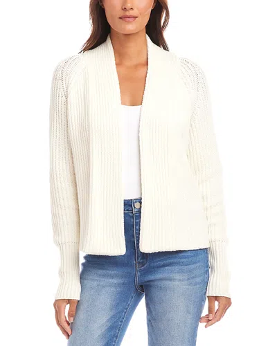 Karen Kane Cropped Cardigan Sweater In White
