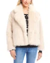 Karen Kane Faux Fur Crop Jacket In Gray