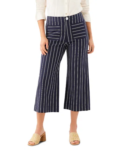 Karen Kane Cropped Wide Leg Pants In Blue