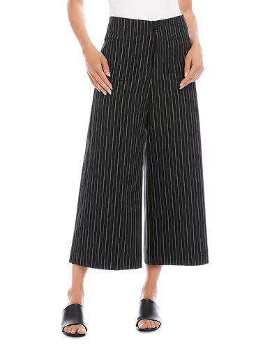 Karen Kane Cropped Wide-leg Pants In Black