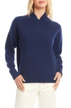 Karen Kane Crossover Collar Sweater In Blue