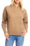 Karen Kane Crossover Collar Sweater In Brown