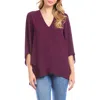 Karen Kane Crossover Hem Asymmetric Crepe Top