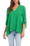 Karen Kane Crossover Hem Asymmetric Top In Grass