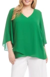 Karen Kane Crossover Hem Asymmetric Top In Grass