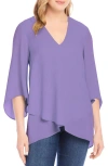 Karen Kane Crossover Hem Asymmetric Top In Lavendar