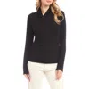Karen Kane Crossover Side Shirred Top In Black