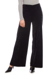 Karen Kane Crushed Velvet Ankle Wide Leg Pants In Black