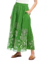 Karen Kane Cutout Embroidered Cotton Maxi Skirt