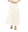 Karen Kane Cutout Embroidery Midi Skirt In Cream In White