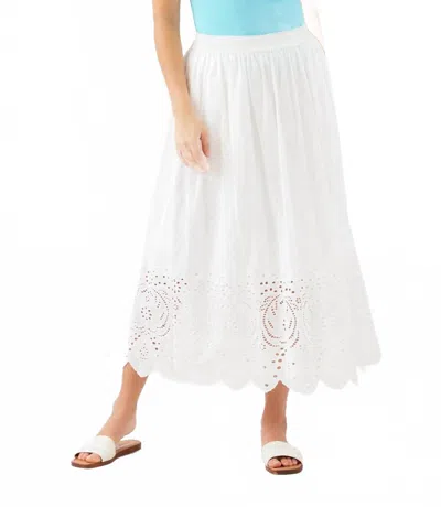 Karen Kane Cut-out Embroidery Midi Skirt - Petite In Off White