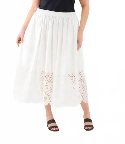 Karen Kane Cutout Embroidery Midi Skirt - Plus In Off White