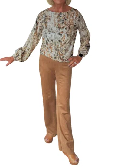 Karen Kane Dandy Girl Faux Suede Pant In Cognac In Green