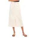 Karen Kane Cotton Blend Midi A-line Skirt In Natural