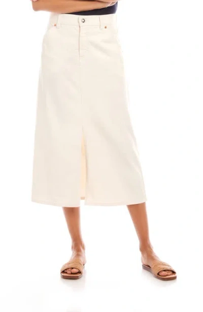 Karen Kane Denim Midi Skirt In Natural