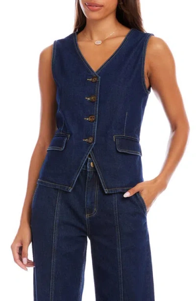 Karen Kane Denim Vest In Blue
