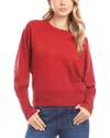 Karen Kane Dolman Sleeve Crewneck Sweater In Red