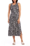 Karen Kane Petites Printed Midi Dress In Black