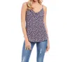 Karen Kane Print Cowl Neck Camisole In White