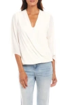 Karen Kane Drape Front Crepe Top In Cream