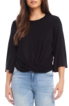 Karen Kane Drape Front Jersey Top In Black
