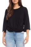 Karen Kane Drape Front Top In Black