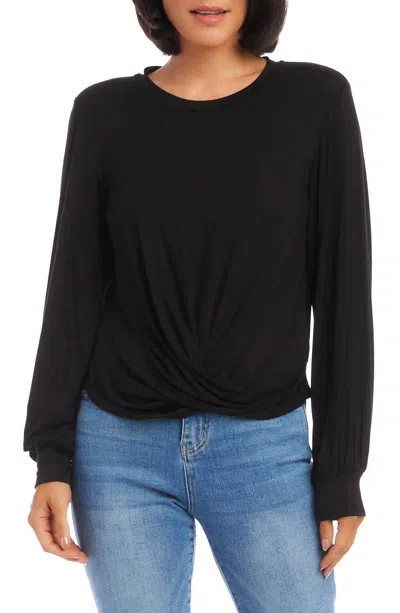 Karen Kane Drape Front Top In Black