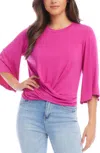 Karen Kane Drape Front Top In Pink
