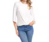 Karen Kane Drape Front Jersey Top In White
