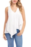 Karen Kane Drape Layered Asymmetric Tank In Off White