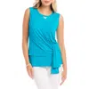 Karen Kane Drape Side Tank In Teal