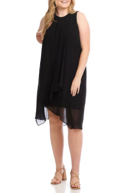 KAREN KANE KAREN KANE DRAPED CROSSOVER SHIFT DRESS