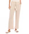 Karen Kane Drawstring Ankle Straight- Leg Pants In Metallic Stripe In Yellow